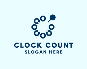 Digital Clock Tech logo design