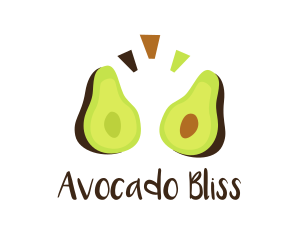 Organic Avocado Halves logo design