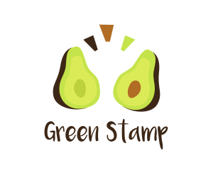 Organic Avocado Halves logo design