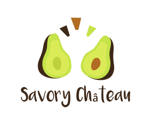 Organic Avocado Halves logo design