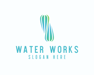 Gradient Water Droplet logo design