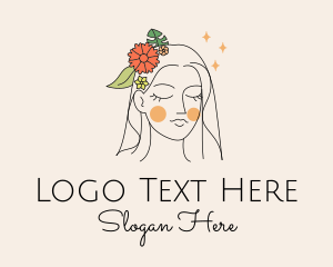 Headpiece - Woman Makeup Beauty logo design