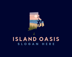 Rhode Island Beach logo design