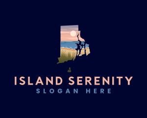 Rhode Island Beach logo design