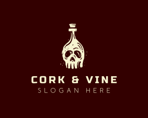 Skull Bottle Beverage logo design