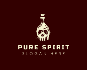 Skull Bottle Beverage logo