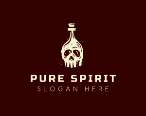 Skull Bottle Beverage logo design