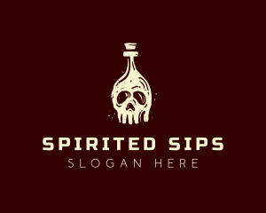 Skull Bottle Beverage logo design