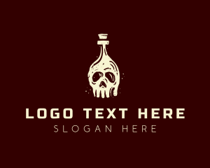 Skull Bottle Beverage logo