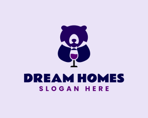 Bear Wine Glass Logo