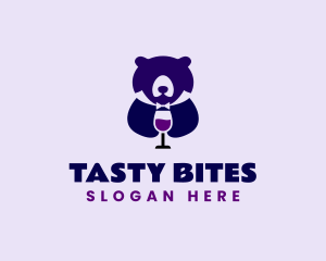 Bear Wine Glass Logo