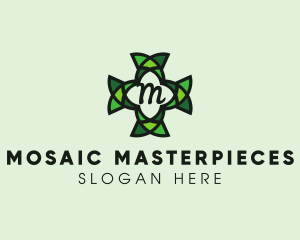 Religious Cross Mosaic logo design