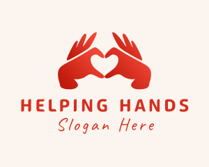 Couple Heart Hands logo design