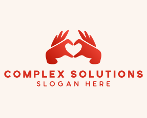 Couple Heart Hands logo design