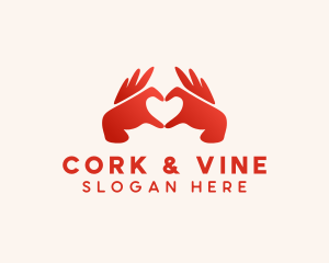 Couple Heart Hands logo design