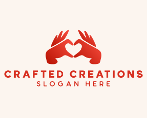 Couple Heart Hands logo design