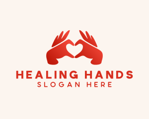 Couple Heart Hands logo design