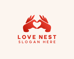 Couple Heart Hands logo design