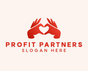 Couple Heart Hands logo design