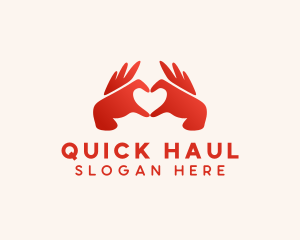 Couple Heart Hands logo design