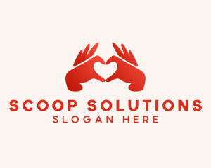 Couple Heart Hands logo design