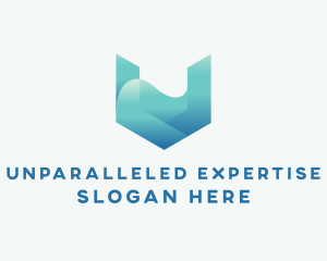 Elegant U Wave logo design