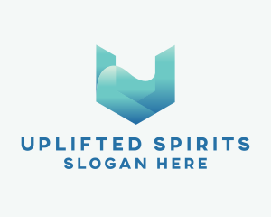 Elegant U Wave logo design