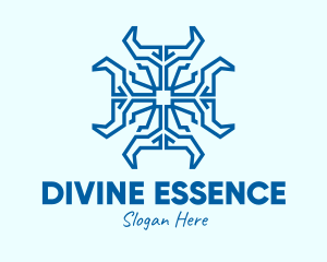 Blue Spiritual Cross  logo design