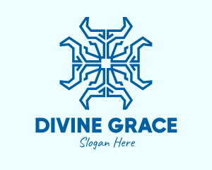 Blue Spiritual Cross  logo design