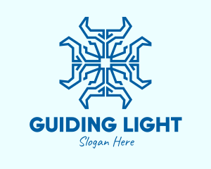 Blue Spiritual Cross  logo design