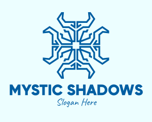 Blue Spiritual Cross  logo design