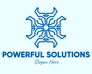 Blue Spiritual Cross  logo design