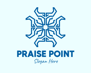 Blue Spiritual Cross  logo design