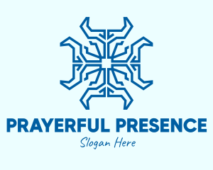 Blue Spiritual Cross  logo design