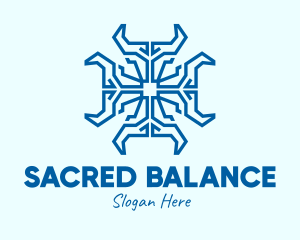 Blue Spiritual Cross  logo design