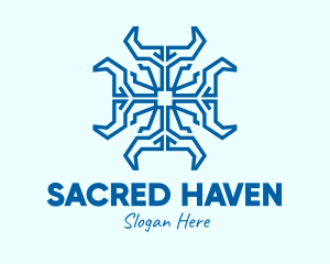 Blue Spiritual Cross  logo design