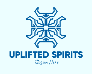 Blue Spiritual Cross  logo design