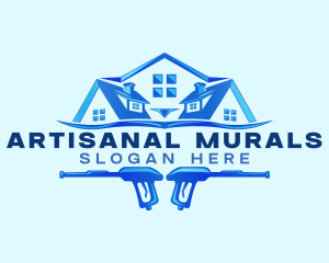 Roof Power Wash Cleaning logo design