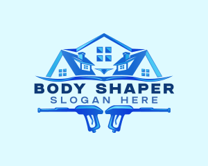 Roof Power Wash Cleaning logo design