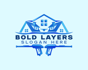 Roof Power Wash Cleaning logo design