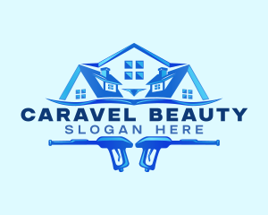 Roof Power Wash Cleaning logo design