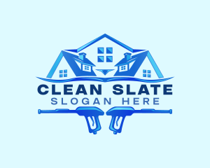 Roof Power Wash Cleaning logo design