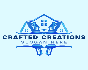 Roof Power Wash Cleaning logo design