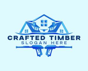 Roof Power Wash Cleaning logo design