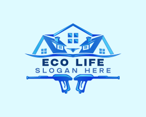 Roof Power Wash Cleaning logo design