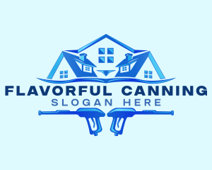 Roof Power Wash Cleaning logo design