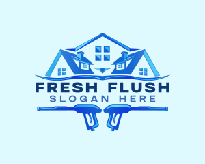 Roof Power Wash Cleaning logo design