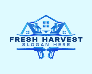 Roof Power Wash Cleaning logo design