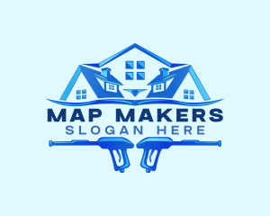 Roof Power Wash Cleaning logo design