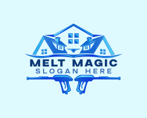 Roof Power Wash Cleaning logo design